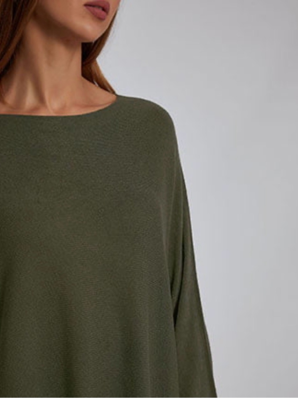 Soho Jeans Womens Green Solid Knit Round Neck slouchy Pullover Sweater M NWT